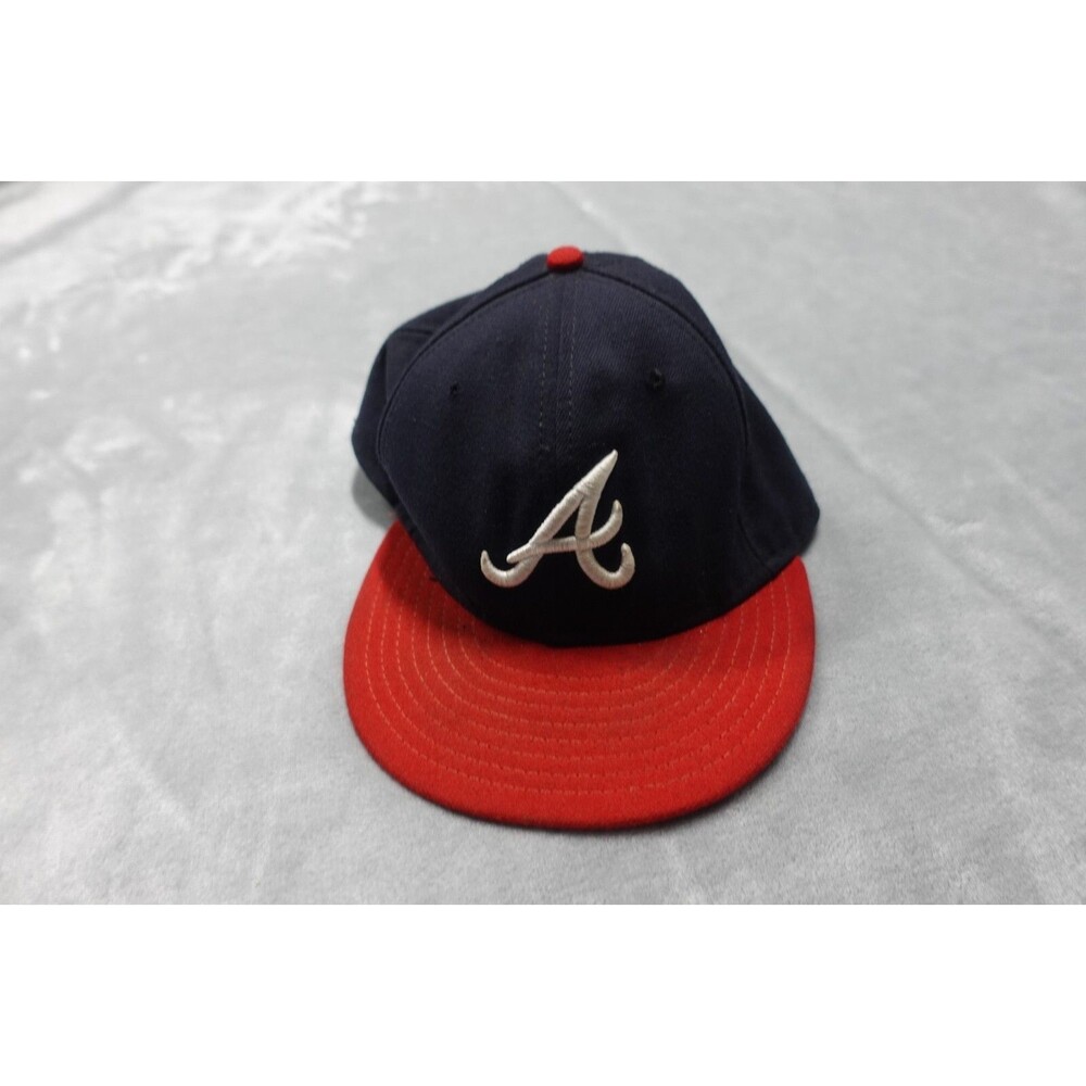 VINTAGE Atlanta Braves Hat‎ Cap Fitted Blue 7 3/4 MLB Baseball Logo Mens 90s